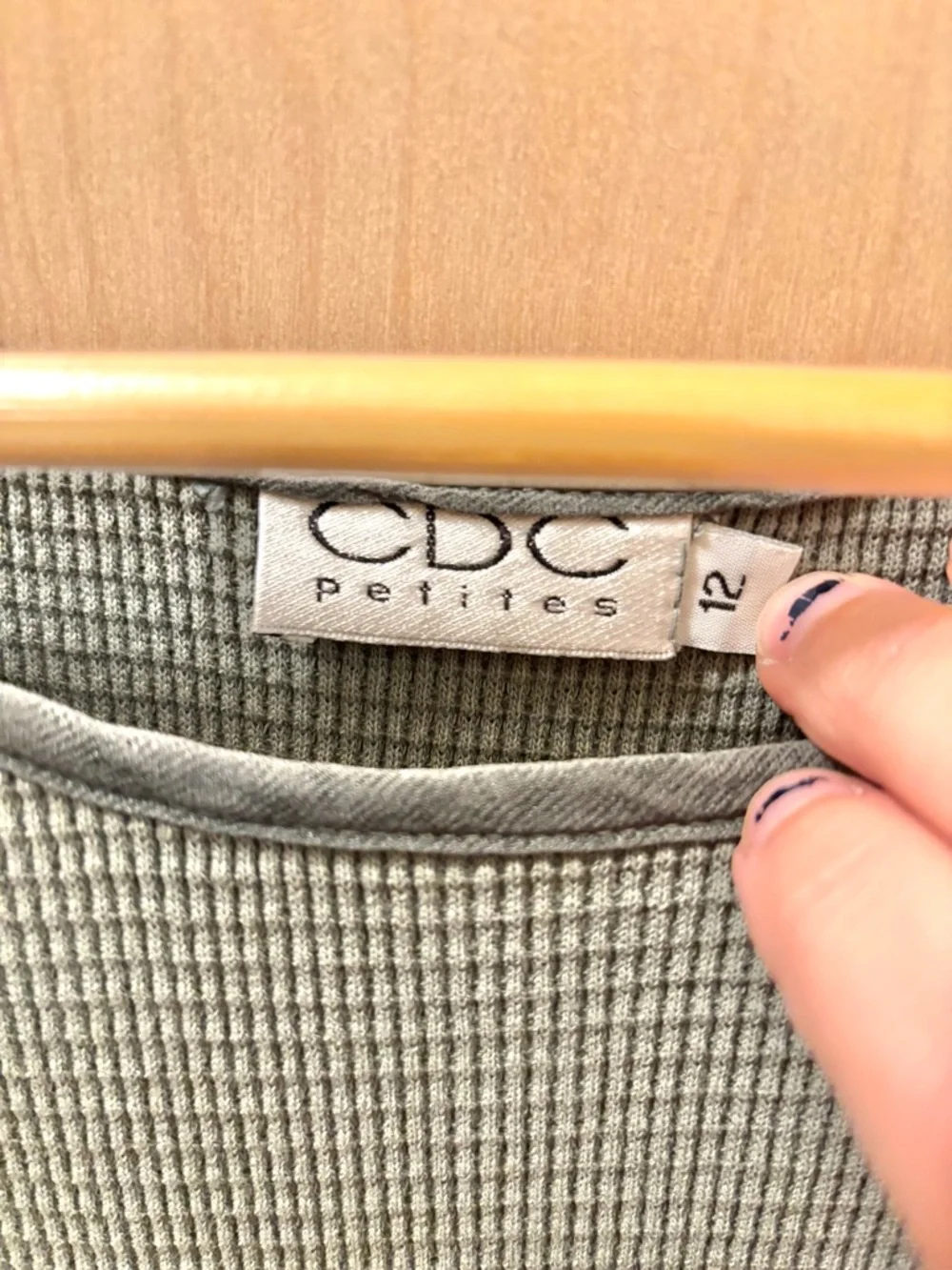 Vintage CDC Petites Green Maxi Dress Size 12 Cotton Abalone Buttons Spring - Picture 7 of 10